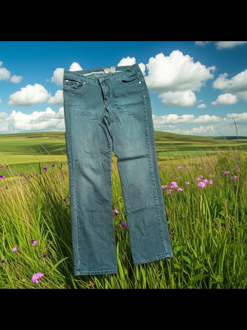 Well Worn RuffHewn Women's Blue Straight-Leg Stonewashed Jeans Size 12